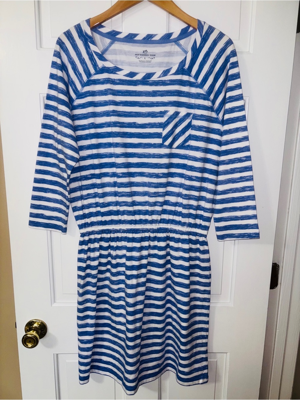 Southern Tide Blue & White Striped Casual Dress